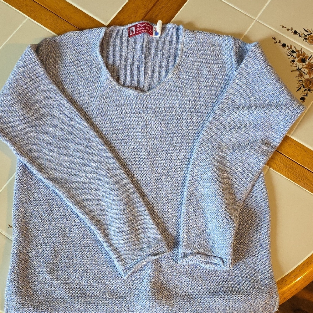 Bunghamton knitting Co.  Heather Blue Women's Sweater Extra Small